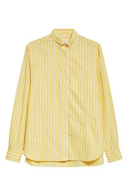 Saks Potts William Stripe Cotton Button-Down Shirt in Yellow Melon Stripe