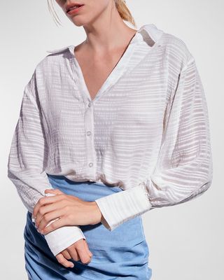 Sally Striped Button-Front Blouse