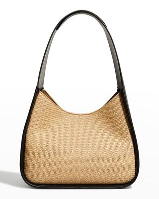 Salma Leather & Raffia Shoulder Bag