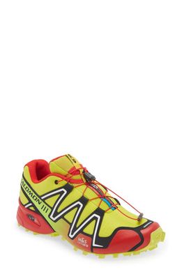 Salomon Gender Inclusive Speedcross 3 Sneaker in Sulphur Spring/red/black