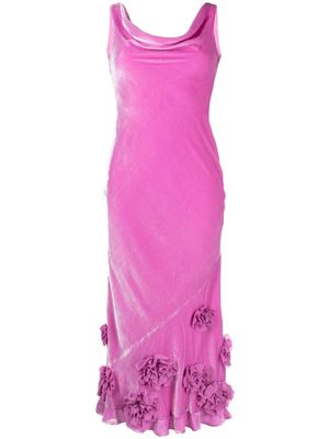 Saloni Asher velvet sleeveless dress - Pink