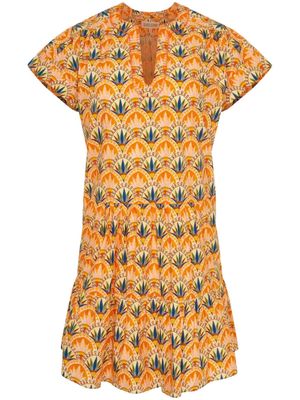 Saloni Ashley art deco-print minidress - Orange