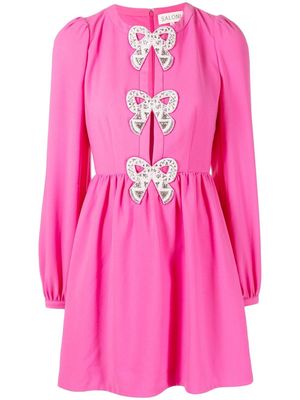 Saloni Camille bow-embellished dress - Pink