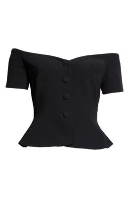 SALONI Clementine Off the Shoulder Top in Black