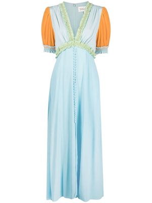 Saloni Lea colourblock maxi dress - Blue