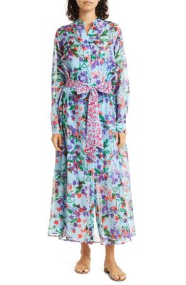 SALONI Long Sleeve Cotton & Silk Voile Dress in 1644/1645-Pastel Blossom
