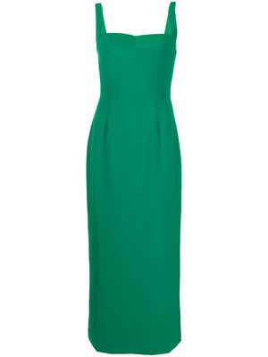 Saloni Rachel-C square-neck midi dress - Green