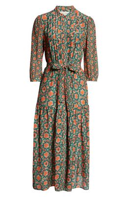 SALONI Remi-C Floral Mix Print Long Sleeve Maxi Dress in Sorrel Olive