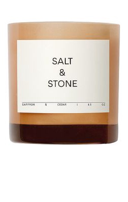 SALT & STONE Saffron & Cedar Candle in Beauty: NA.