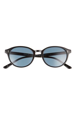 SALT. Jefferson Polarized Round Sunglasses in Black/Denim Glass