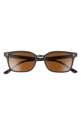 SALT. Livingston 53mm Polarized Square Sunglasses in Matte Black/Deep Brown Glass