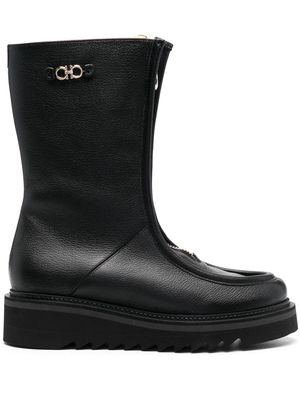 Salvatore Ferragamo 50mm zip-front leather boots - Black