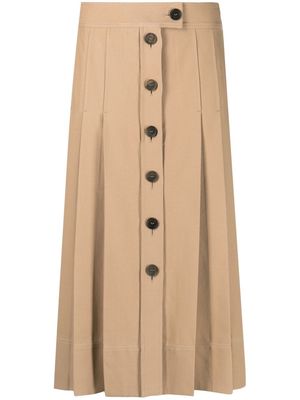 Salvatore Ferragamo buttoned-up pleated skirt - Neutrals