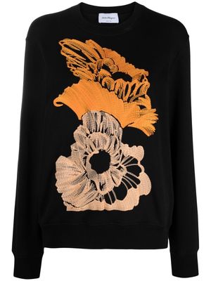 Salvatore Ferragamo embroidered crew-neck sweatshirt - Black