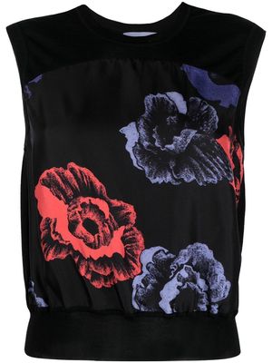 Salvatore Ferragamo floral-print sleeveless top - Black
