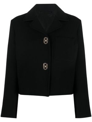 Salvatore Ferragamo Gancini-button detail jacket - Black