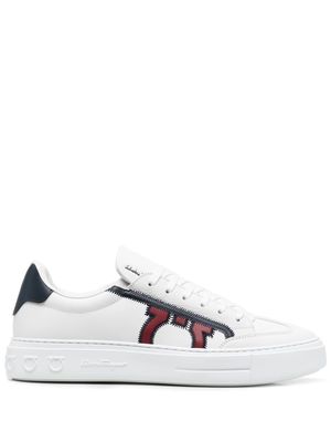 Salvatore Ferragamo Gancini leather sneakers - White