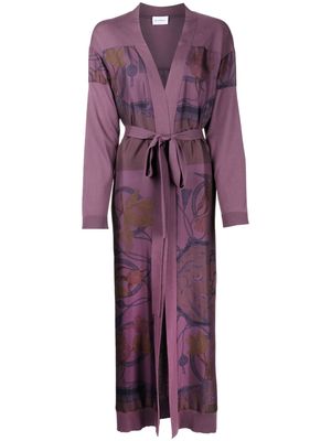 Salvatore Ferragamo heritage-print maxi cardigan - Purple