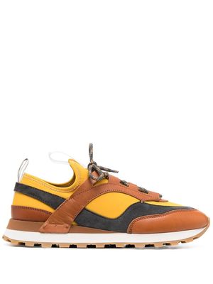 Salvatore Ferragamo Hybrid panelled lace-up sneakers - Yellow