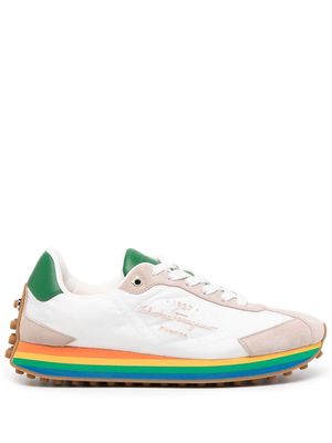 Salvatore Ferragamo Iggy rainbow-sole sneakers - Multicolour