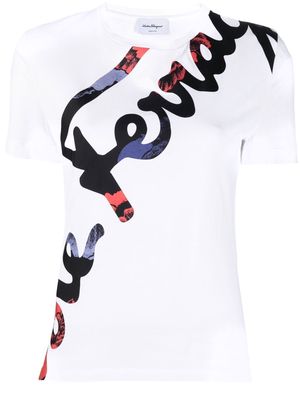 Salvatore Ferragamo logo print T-shirt - White