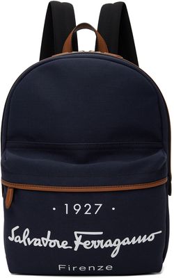 Salvatore Ferragamo Navy 1927 Signature Backpack