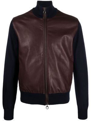Salvatore Ferragamo panelled leather jacket - Red