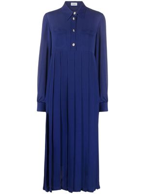 Salvatore Ferragamo pleated shirt dress - Blue