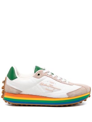 Salvatore Ferragamo rainbow-soled low-top sneakers - White