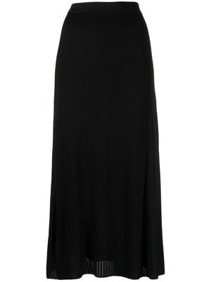 Salvatore Ferragamo ribbed-knit A-line skirt - Black