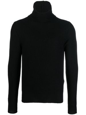 Salvatore Ferragamo roll-neck ribbed-knit jumper - Black