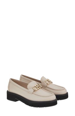 Salvatore Ferragamo Rolo Double Gancio Bit Loafer in Bone