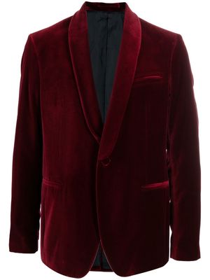 SALVATORE FERRAGAMO shawl-lapel velvet blazer - Red