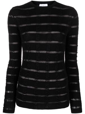 Salvatore Ferragamo sheer-paneled fine-knit top - Black