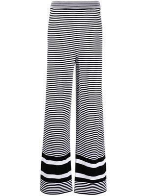 Salvatore Ferragamo striped high-waisted trousers - Black