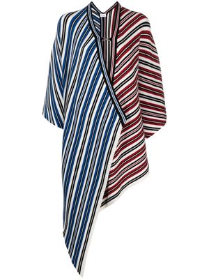 Salvatore Ferragamo striped knitted poncho - Red