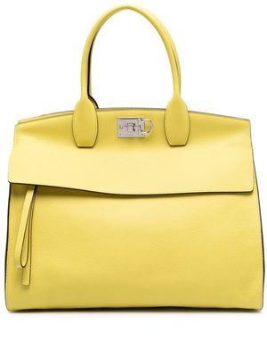 Salvatore Ferragamo The Studio leather tote bag - Yellow