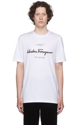 Salvatore Ferragamo White 1927 Signature T-Shirt
