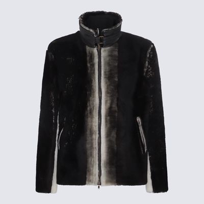 Salvatore Santoro Black Leather Degrade Jacket