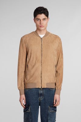 Salvatore Santoro Bomber In Camel Suede