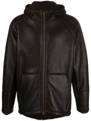 Salvatore Santoro Bram hooded leather jacket - Brown