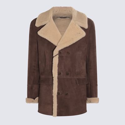 Salvatore Santoro Brown Suede Shearling Jacket