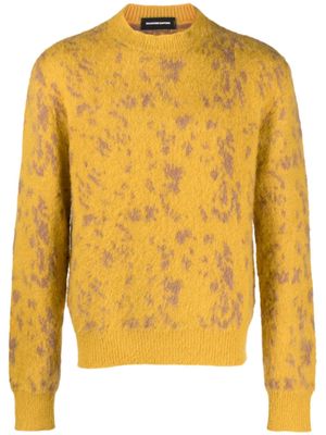 Salvatore Santoro brushed speckled-knit jumper - Yellow