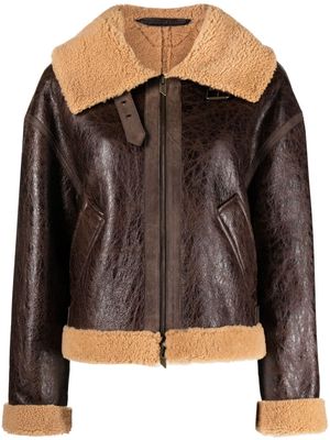 Salvatore Santoro buckle-collar shearling jacket - Brown