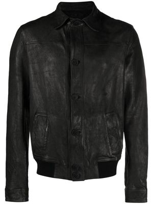 Salvatore Santoro button-fastening leather jacket - Black