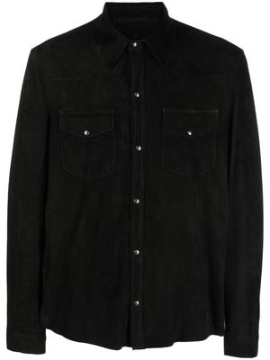 Salvatore Santoro button-up leather shirt - Black