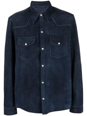 Salvatore Santoro button-up leather shirt - Blue