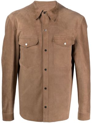 Salvatore Santoro button-up leather shirt - Brown