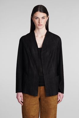 Salvatore Santoro Casual Jacket In Black Suede