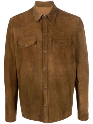 Salvatore Santoro chest-pocket suede shirt jacket - Brown